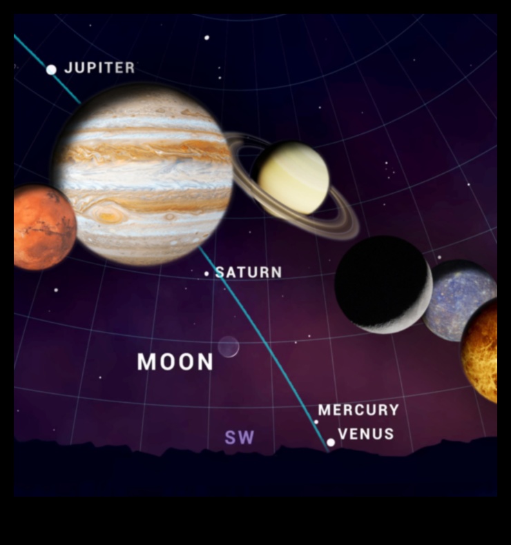 Planetārija parāde Zvaigžņots mūsu Saules sistēmas planētu skats 1 Planetārija parāde: mūsu Saules sistēmas planētu skate